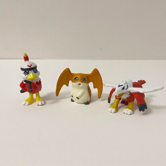 2000 Bandai Digimon Mini Figures Patamon Hawkmon Halsemon - Picture 1 of 16